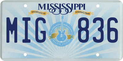 MS license plate MIG836