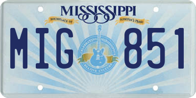 MS license plate MIG851