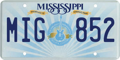 MS license plate MIG852