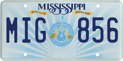 MS license plate MIG856