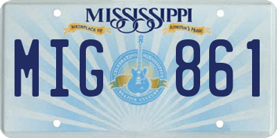 MS license plate MIG861
