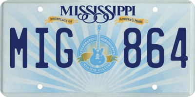 MS license plate MIG864