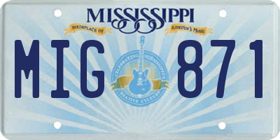 MS license plate MIG871