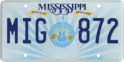 MS license plate MIG872