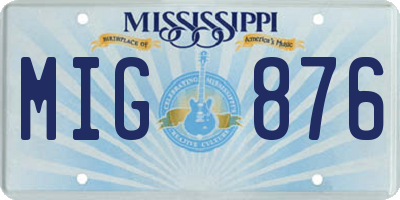 MS license plate MIG876