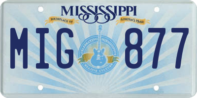 MS license plate MIG877
