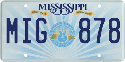 MS license plate MIG878