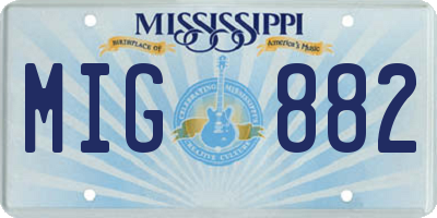 MS license plate MIG882