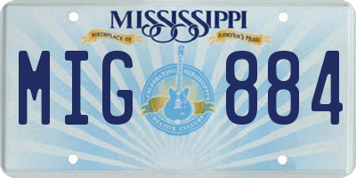 MS license plate MIG884