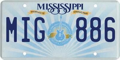 MS license plate MIG886