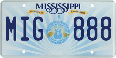 MS license plate MIG888