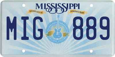 MS license plate MIG889