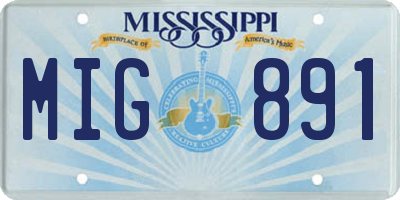 MS license plate MIG891