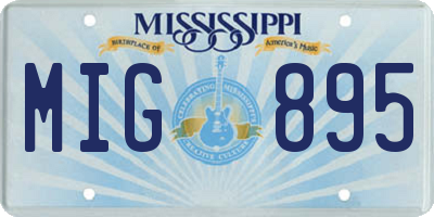 MS license plate MIG895
