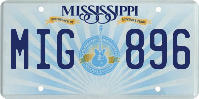 MS license plate MIG896