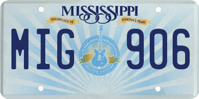 MS license plate MIG906