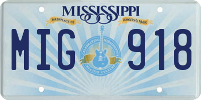 MS license plate MIG918