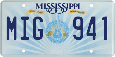 MS license plate MIG941