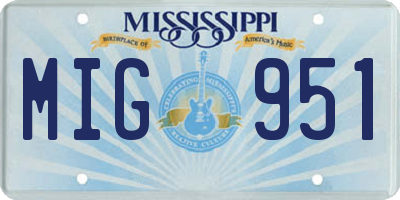 MS license plate MIG951