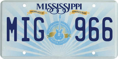 MS license plate MIG966