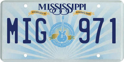 MS license plate MIG971