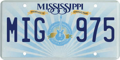 MS license plate MIG975
