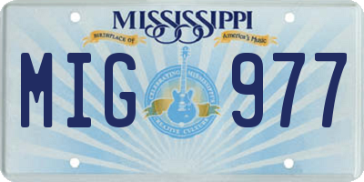 MS license plate MIG977