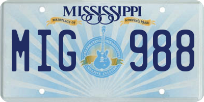 MS license plate MIG988