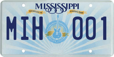 MS license plate MIH001