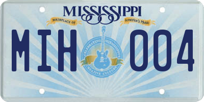 MS license plate MIH004