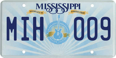 MS license plate MIH009