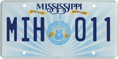 MS license plate MIH011