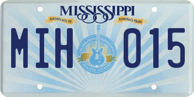 MS license plate MIH015