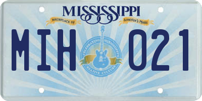 MS license plate MIH021