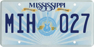 MS license plate MIH027