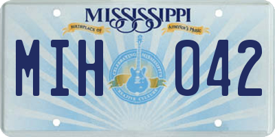 MS license plate MIH042