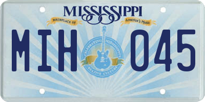MS license plate MIH045
