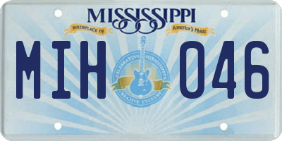 MS license plate MIH046