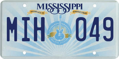 MS license plate MIH049