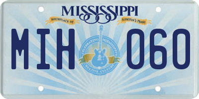 MS license plate MIH060