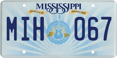 MS license plate MIH067