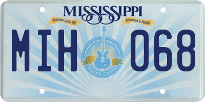 MS license plate MIH068