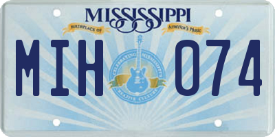 MS license plate MIH074