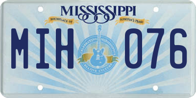 MS license plate MIH076