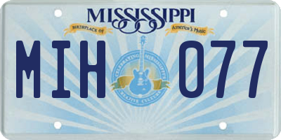 MS license plate MIH077