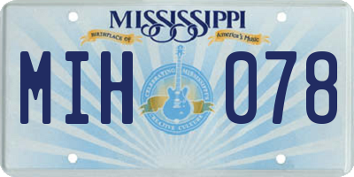 MS license plate MIH078