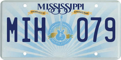 MS license plate MIH079