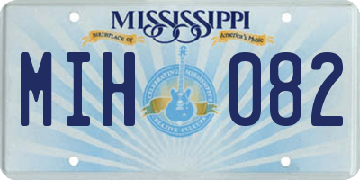 MS license plate MIH082