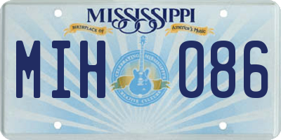 MS license plate MIH086