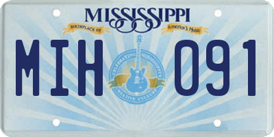MS license plate MIH091